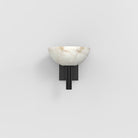 Zona Modern Bowl Shade Alabaster Wall Sconce, Living Room Sconce Wall Light Fixtures Kevin Studio Inc   