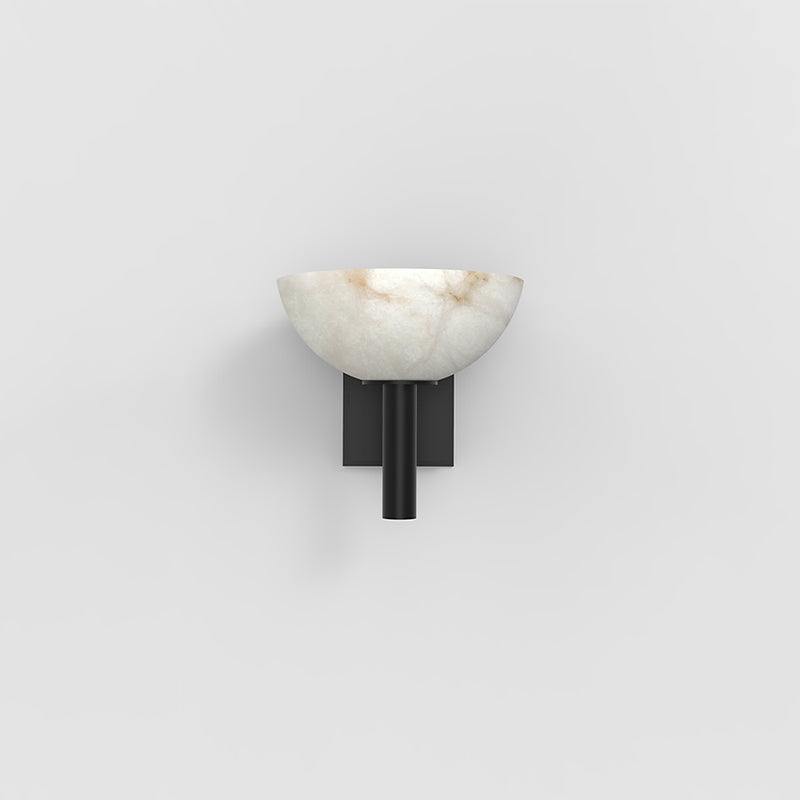 Zona Modern Bowl Shade Alabaster Wall Sconce, Living Room Sconce Wall Light Fixtures Kevin Studio Inc   