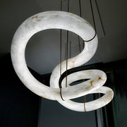 Blus Lighting Scarlett Designer Alabaster Pendant Light, Modern Inspired Chandelier