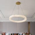 Blus Lighting Modern Luxury Alabaster Ring Chandelier, Modern Circular Chandelier