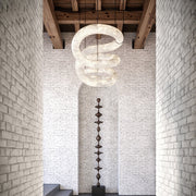 Blus Lighting Scarlett Designer Alabaster Pendant Light, Modern Luxury Inspired Lamp