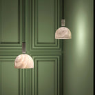 Aubry Modern Alabaster Bedside Pendant Light, Bedroom Pendant Lamp Chandelier Kevin Studio Inc   