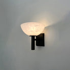 Zona Modern Bowl Shade Alabaster Wall Sconce, Living Room Sconce Wall Light Fixtures Kevin Studio Inc   