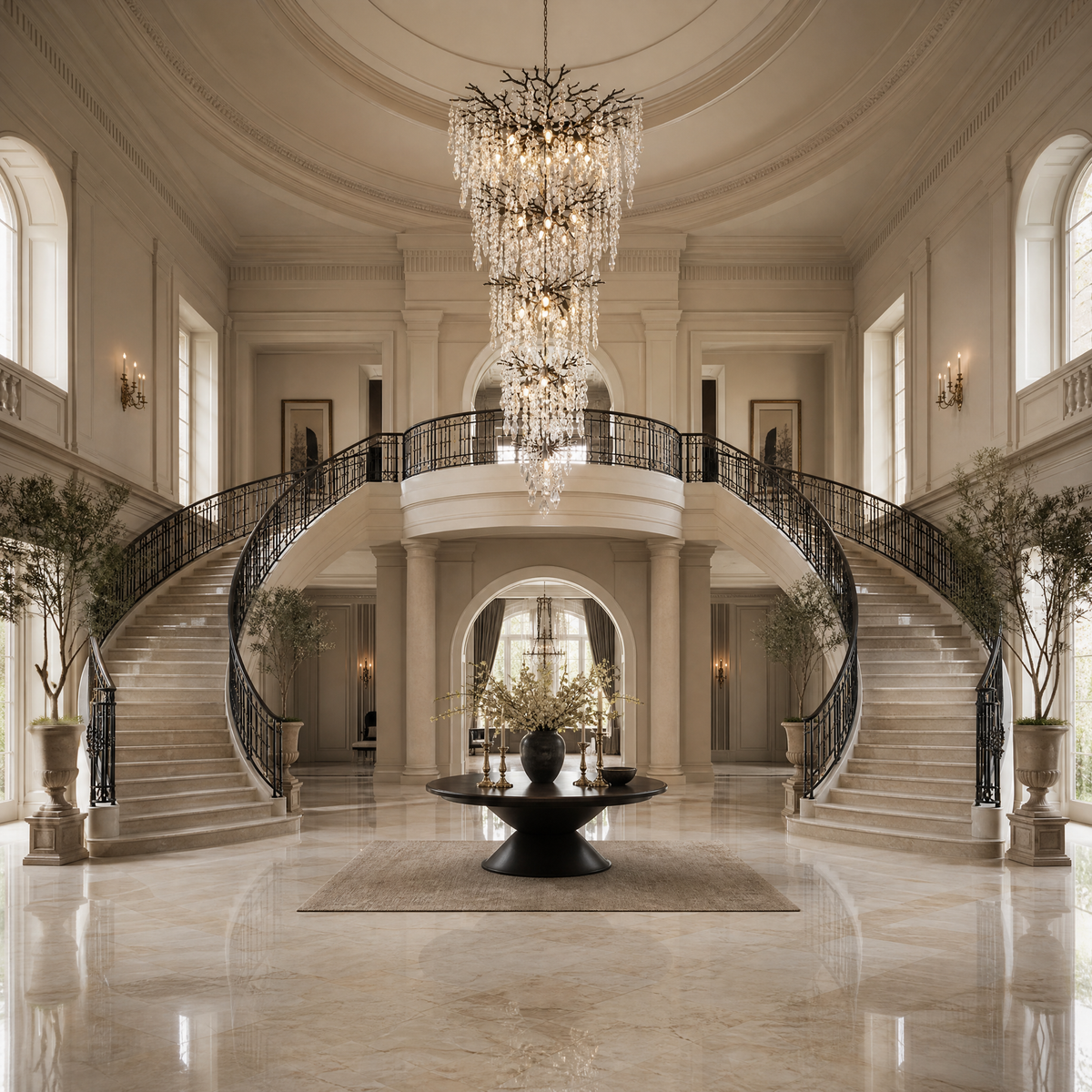 118" Cascading Crystal Tree Branch Chandelier