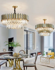 Blushlighting® Gold/Black Crystal Modern LED Chandelier For Living Room, Dining Room