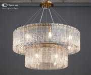 Blushlighting® Double frosted glass suspension luminaire modern Round chandelier