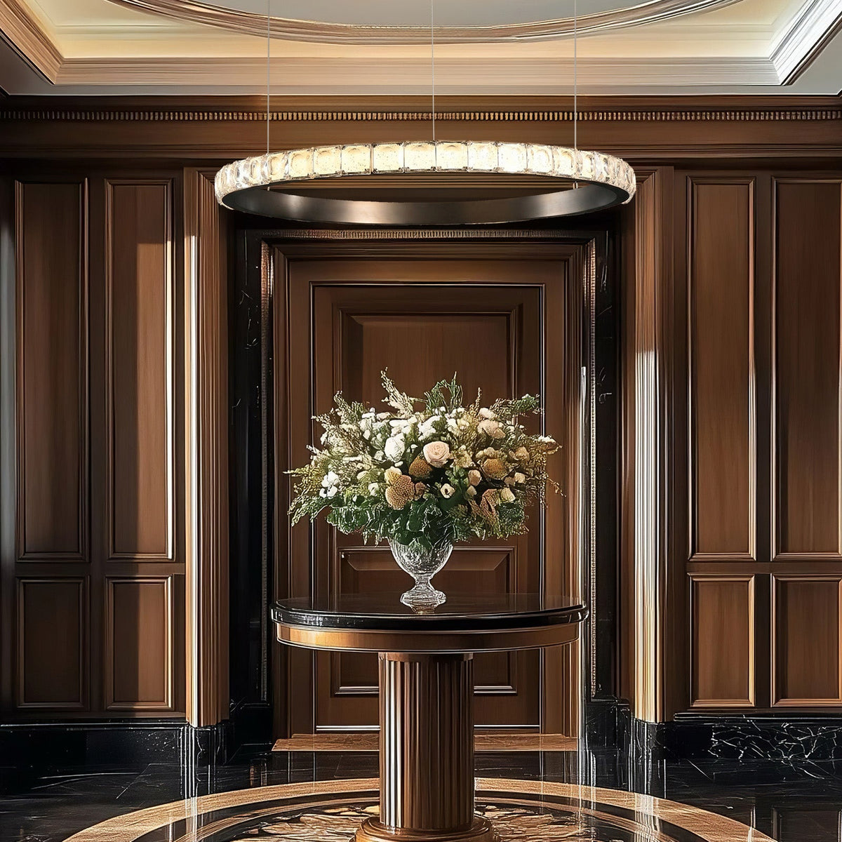 Drake Single-Ring Crystal Chandelier - view 15