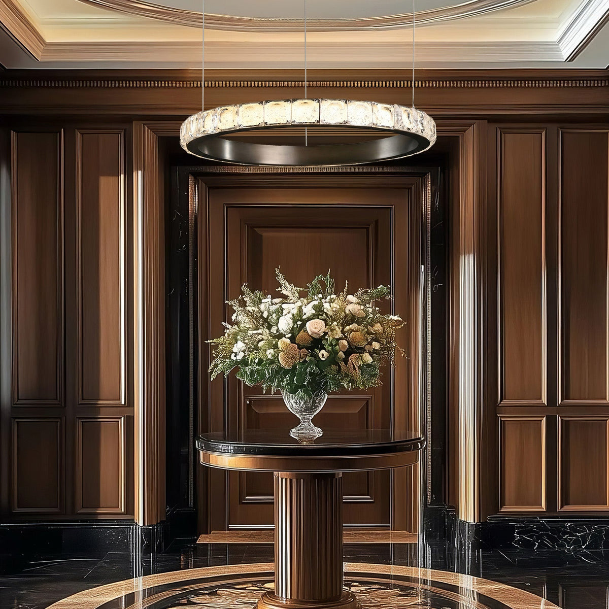 Drake Single-Ring Crystal Chandelier - view 11