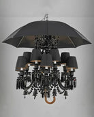 12 Lights Black Crystal Lighting with Umbrella - Blushlighting