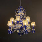 12 Lights Chandelier Blue & Clear Crystal Lighting - Blushlighting