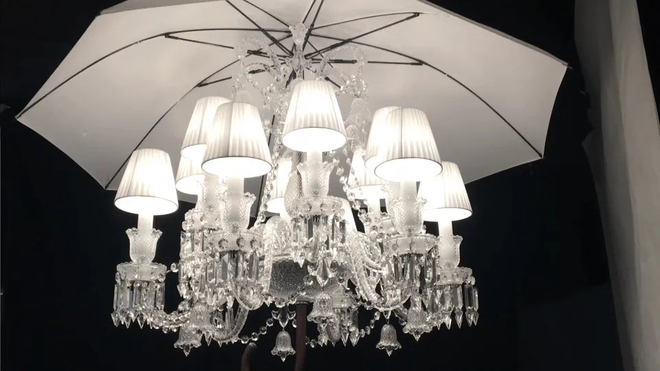 12 Lights Crystal Lighting with Umbrella - Blushlighting