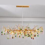 Louise Colorful Crystal Linear Branch Chandelier For Living Room
