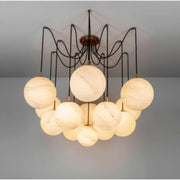 Blus Lighting Flora Alabaster Ball Chandelier, Luxurious Contemporary Chandelier