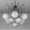 Blus Lighting Flora Alabaster Ball Chandelier, Luxurious Contemporary Chandelier