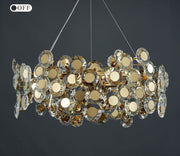 Blushlighting® Gold Rectangular Crystal LED chandelier for living room, kitchen island