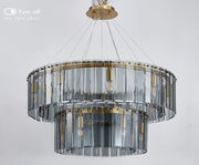 Blushlighting® Double frosted glass suspension luminaire modern Round chandelier