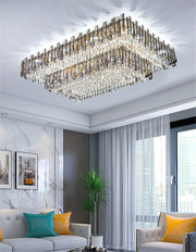 Blushlighting® Modern Rectangular Crystal LED Chandelier For Living Room, Dining Room image | luxury lighting | luxury decor