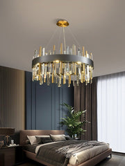 Blushlighting® Celle Ligure | Royal Gold/Titanium Black Crystal Chandelier