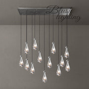 Silas Modern Raindrop Rectangular Chandelier For Dining Room