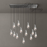 Silas Modern Raindrop Rectangular Chandelier For Dining Room 54"-13-Lights