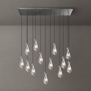 Silas Modern Raindrop Rectangular Chandelier For Dining Room 54"-13-Lights