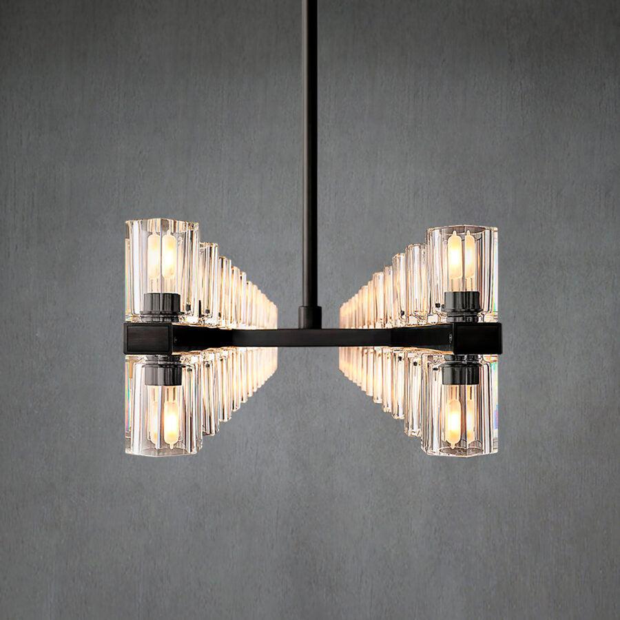 Arcachen Crystal Rectangular Chandelier 54"