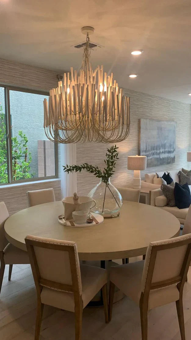 5/6-Light Modern Branch Modeling Chandelier in White or Black for Stylish Interiors