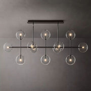 Sierra Glass Globe Modern Linear Chandelier 72"W