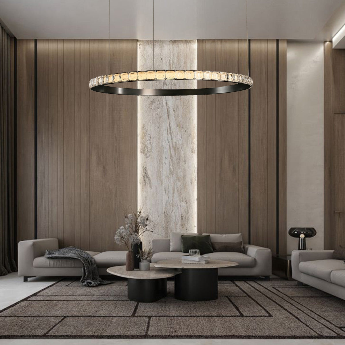Drake Single-Ring Crystal Chandelier - view 22