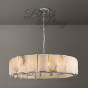 Hoden Modern Alabaster Elegant Round Chandelier For Living Room 19"