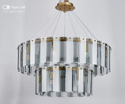 Blushlighting® Double frosted glass suspension luminaire modern Round chandelier