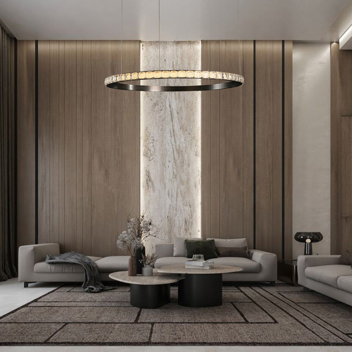 Drake Single-Ring Crystal Chandelier - view 18