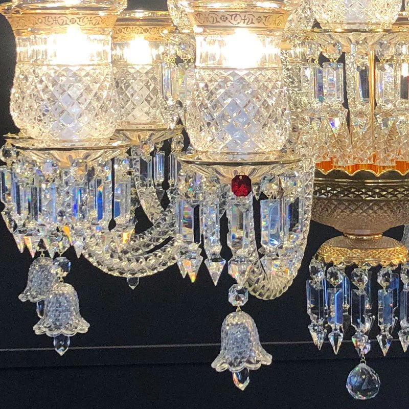 15 Lights Crystal Chandelier Gold & Clear Crystal Lighting - Blushlighting