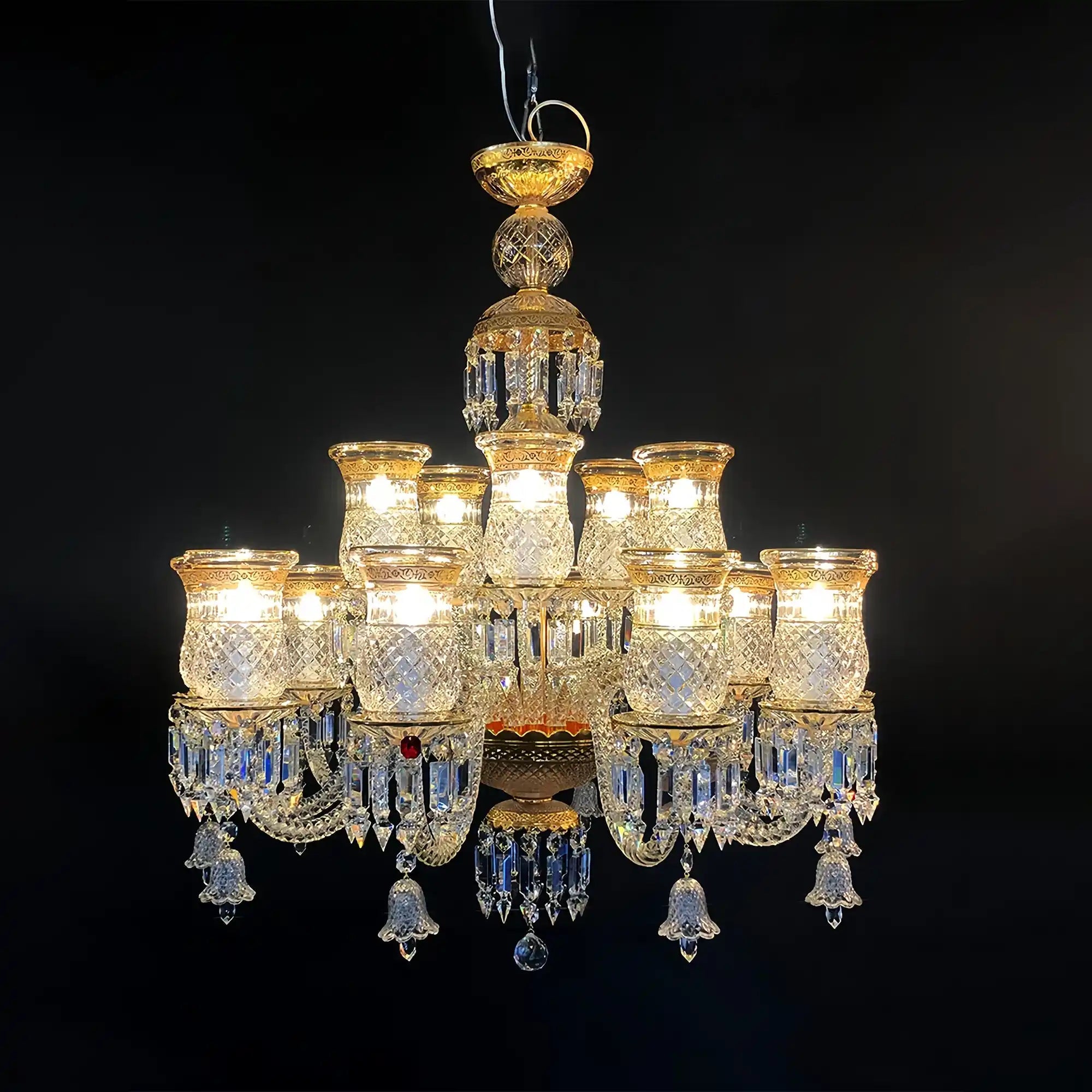 15 Lights Crystal Chandelier Gold & Clear Crystal Lighting - Blushlighting