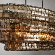 Ghiaccio Glass Oval Chandelier