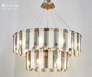 Blushlighting® Double frosted glass suspension luminaire modern Round chandelier