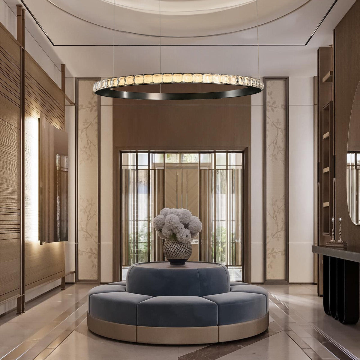 Drake Single-Ring Crystal Chandelier - view 23