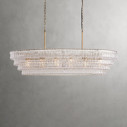 Ghiaccio Glass Oval Chandelier