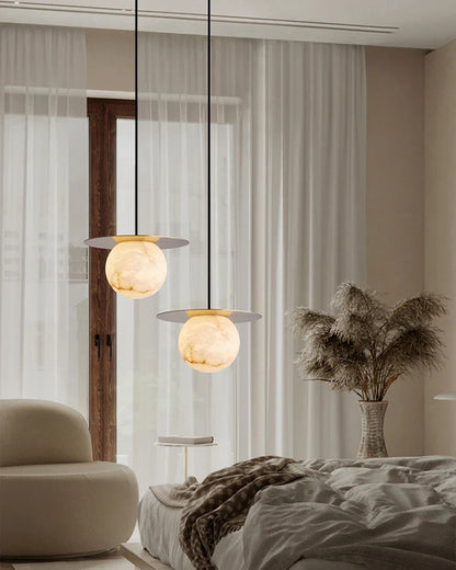 Spanish Alabaster Bedside Pendant Light