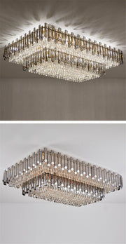 Blushlighting® Modern Rectangular Crystal LED Chandelier For Living Room, Dining Room image | luxury lighting | luxury decor