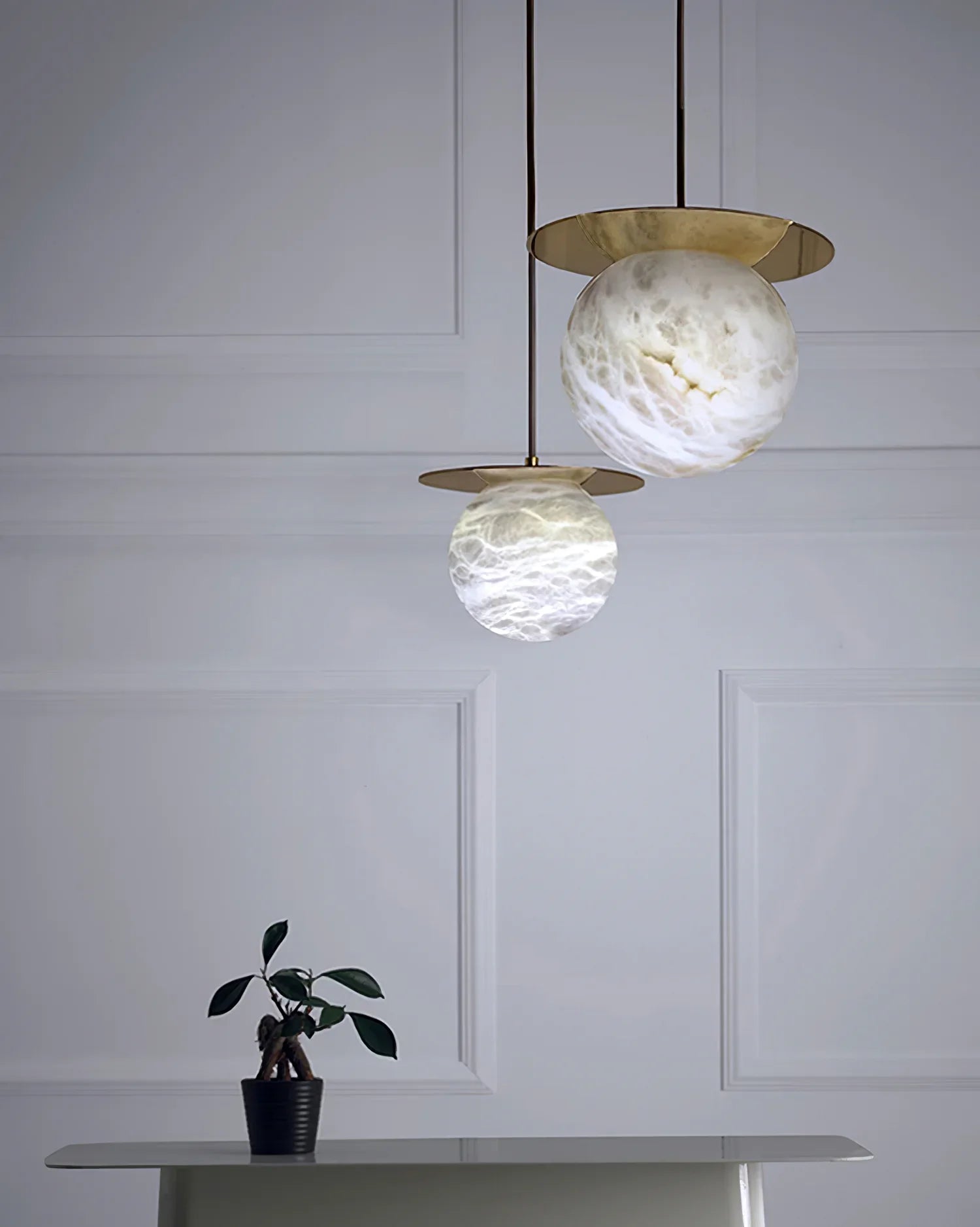 Spanish Alabaster Bedside Pendant Light
