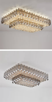 Blushlighting® Modern Rectangular Crystal LED Chandelier For Living Room, Dining Room image | luxury lighting | luxury decor