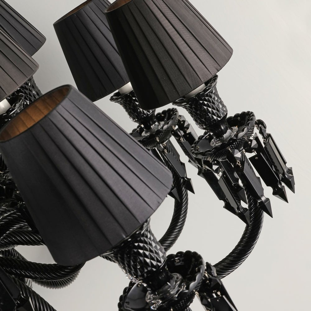 18 Lights Black Bacara Crystal Lighting - Blushlighting