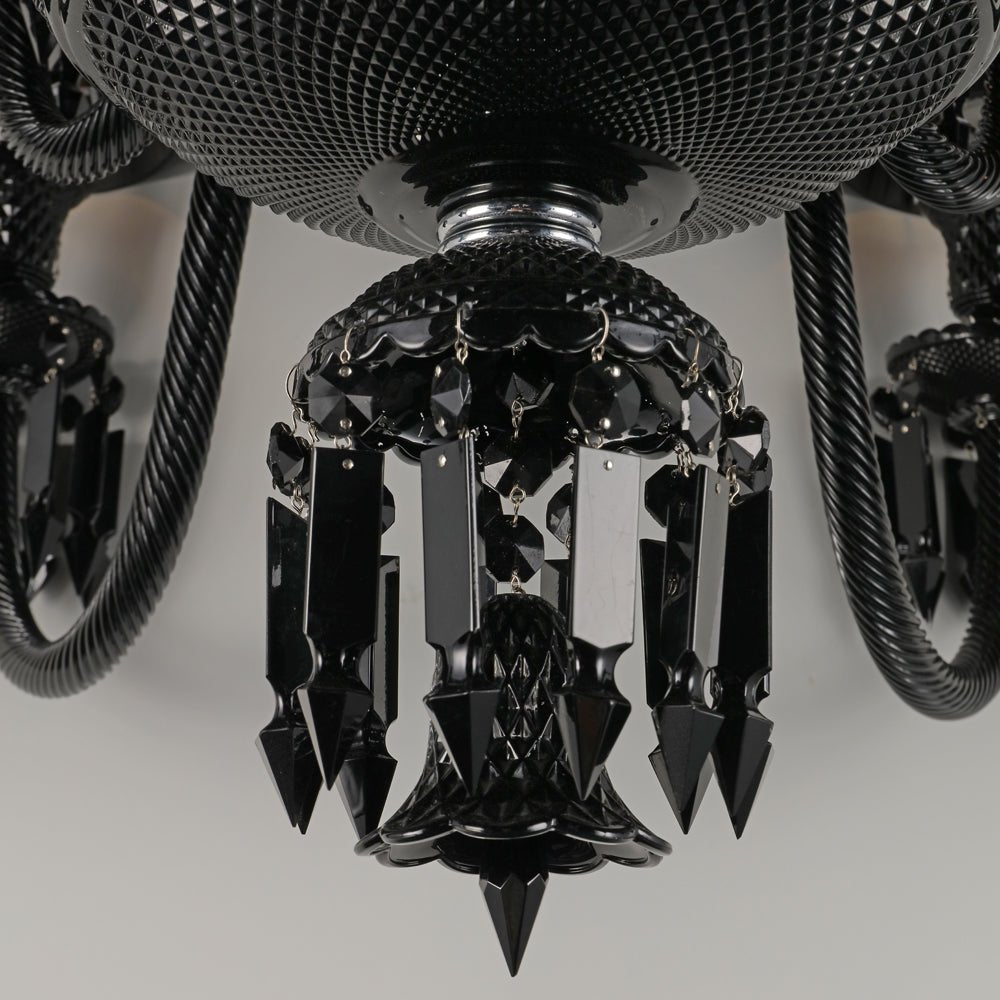 18 Lights Black Bacara Crystal Lighting - Blushlighting