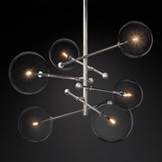 Sierra Glass Globe Modern Six-Arm Chandelier 55"W