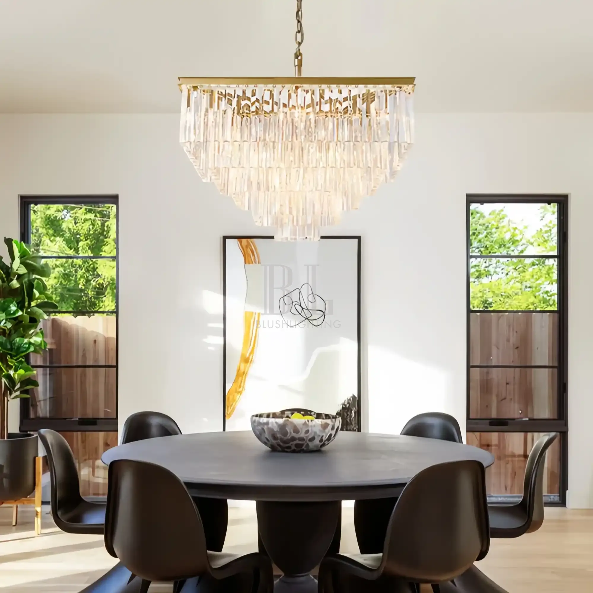 1920s Odaon Crystal Square Chandelier 22" 34" 47"-Blushlighting