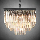 1920s Odaon Crystal Square Chandelier 22" 34" 47"-22''-Matte Black-