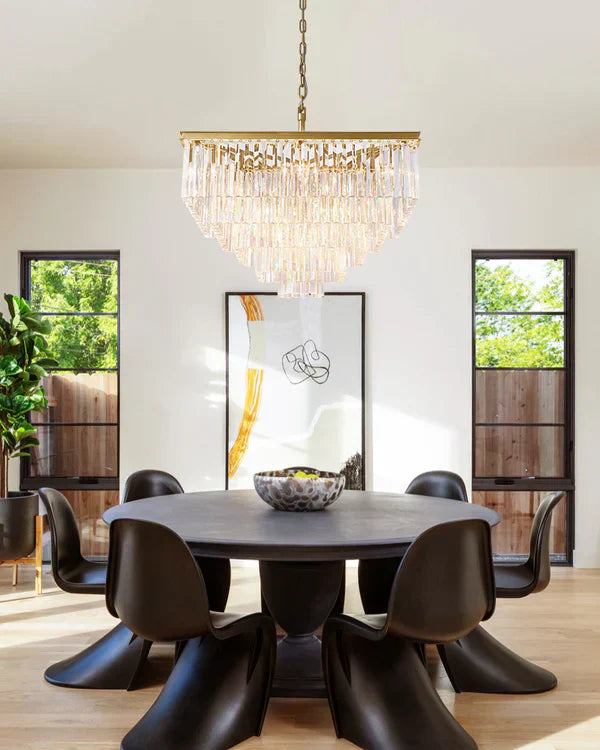 1920s Odaon Crystal Square Chandelier 22" 34" 47"-