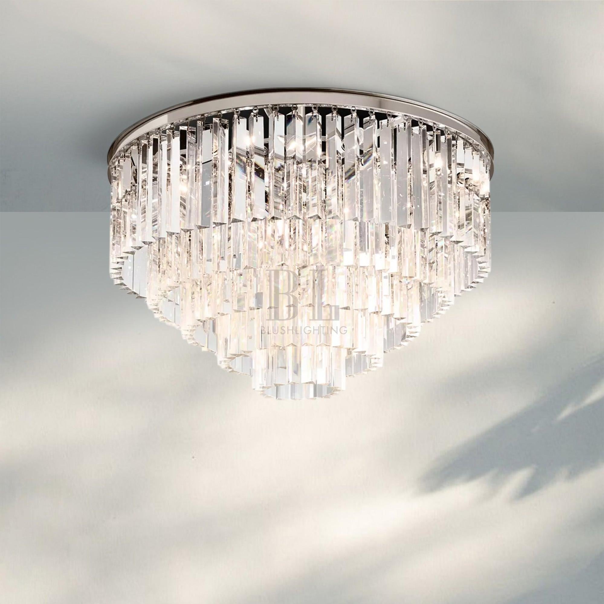 1920s Odaon Flushmount 20‘’-Flushmount 32''-Polished Nickel-