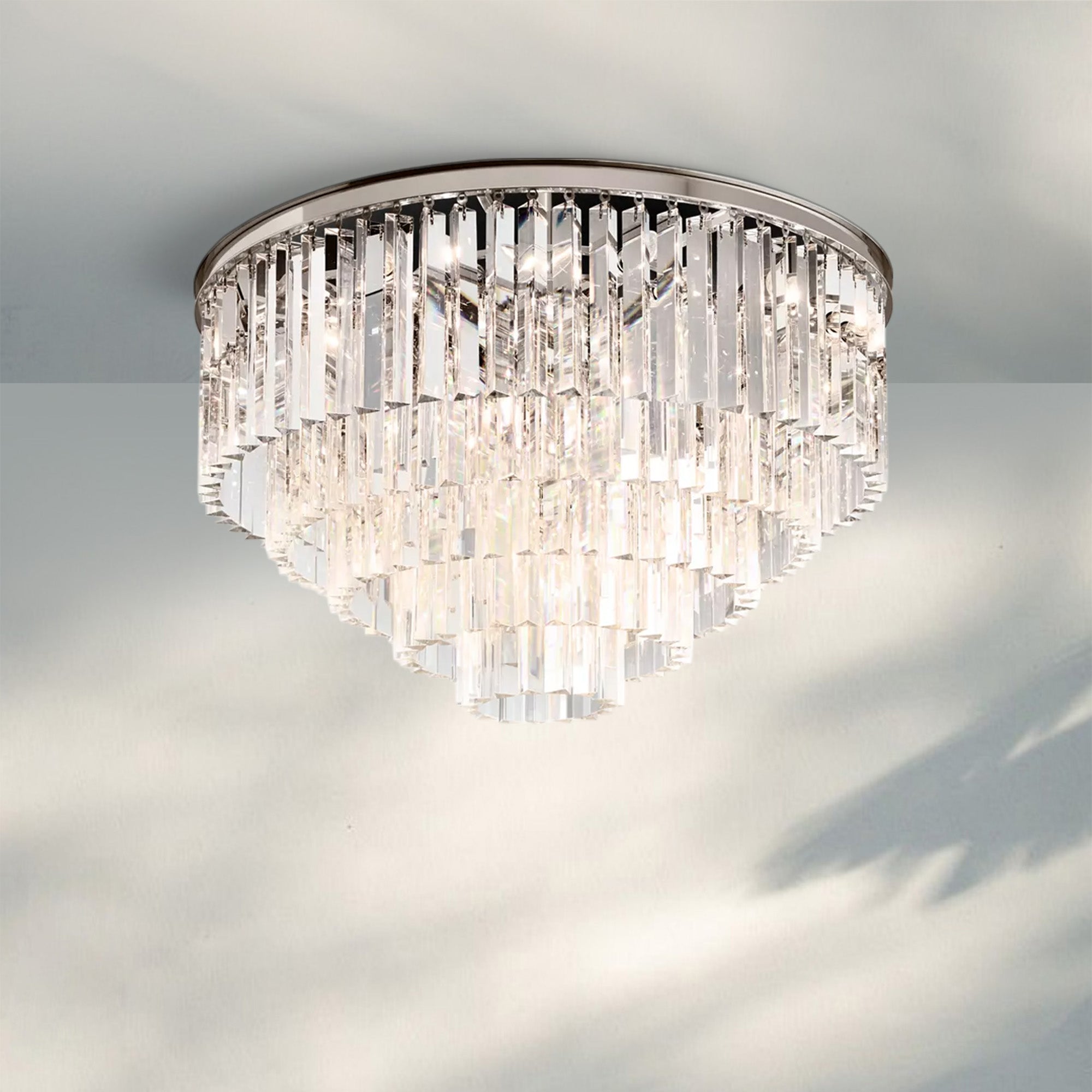 1920s Odaon Flushmount 20‘’-Flushmount 32''-Polished Nickel-